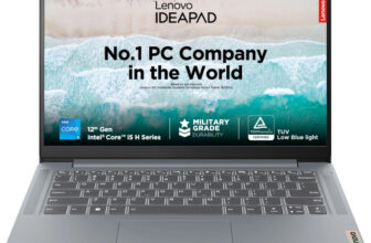 Lenovo IdeaPad Slim 3 Intel Core i5 12th Gen 12450H – (16 GB/512 GB SSD/Windows 11 Home) 14IAH8 Thin and Light Laptop(14 Inch, Arctic Grey, 1.37 Kg, With MS Office)
