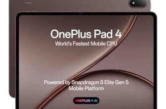 OnePlus Pad 4, Snapdragon® 8 Elite Gen 5 Platform, 33.53cm 13.2″ 3.4K Screen, 144Hz Adaptive, 8 Speakers, AI Powered, PC-Level Productivity, 13,380 mAh Battery, 8GB + 256GB, WiFi,Dune Glow