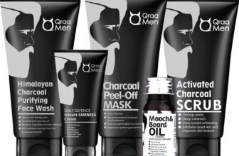 Qraa Men Charcoal Kit : Scrub, Face(5 Items in the set)