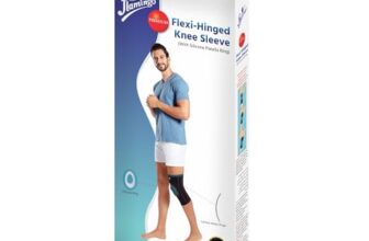 Flamingo Flexi Hinged Knee Sleeve (With Silicone Patella Ring) Functional Knee Support Sleeve for Men & Women Ligament Tear, Sports, Running | Size – L |