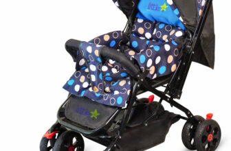 LITTLE RIDES Explorer Baby Stroller New Born/Kids, with Safety Belt, 360 Swivel Wheel Stroller(Multi, Blue)