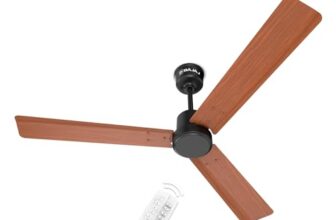 Bajaj Classico Sleek Wood 1200MM (48”) BLDC Ceiling Fan with Remote | BEE 5 Star Rated Energy Efficient | Power Saving | Sleek Compact Design | High Air Delivery |2-Year Warranty |Maple Wood