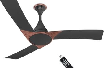 RR Signature Raptor 1200mm BLDC Designer Ceiling Fan | 350 RPM, 32W Low Power | 60% Energy Saving | 4 Smart Modes | High Airflow | Low Noise | 2-Year Warranty [VENETIAN GREY]