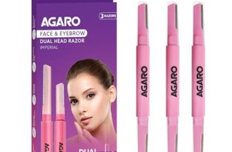 AGARO Imperial Face & Eyebrow Razor for Women (Pack of 3) | Dual Blade Head with German Blades | Easy Facial Hair Shaping & Shaving | Reusable up to 5 Times | Rust-Free Durable Blades