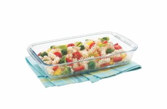 SignoraWare Bake ‘N’ Serve Borosilicate Glass Rectangular Dish | Crystal clarity | Heat Resistant | Microwave Safe | Baking & Serving | Best for Mixing Ingredients | Gifting item (1.6 Ltr | Clear)