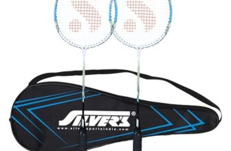 Silver’s Aluminium Defender Badminton Kit (2 Racquets with Full Cover)(Blue/White)