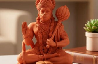 SMRK Hanuman Idol For Car Dashboard, Temple, Diwali Gift, Home Decor, Festivals Decorative Showpiece  –  9 cm(Resin, Orange)