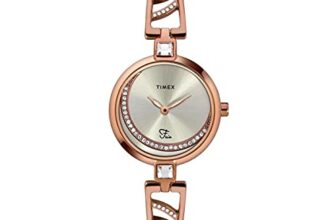 TIMEX Fria Analog Watch for Women with Silver Round Dial & Rose Gold Brass Bracelet Band Water Resistant Women’s Wrist Watches – TWEL15201