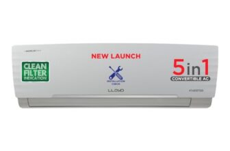 Lloyd 1.5 Ton 5 Star, Inverter Split AC (5 in 1 Convertible, Cools Even at 52°C, Smart 4 Way Air Swing, Turbo Cool, Anti Corrosion Coating, 100% Copper, White, GLS18I5KWGGW)