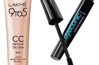 Lakme Eyeconic Curling Mascara, Black 9 ml & Lakme 9 to 5 CC Cream Mini, 01-9 g