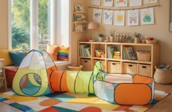 Amazon Brand – Jam & Honey Theme 3 in 1 Combo Tunnel | Tunnel, Play Tent House, Ball Pool for Kids 3 to 6 Years | Spacious, Lightweight and Portable | Without Balls | Multi Colour