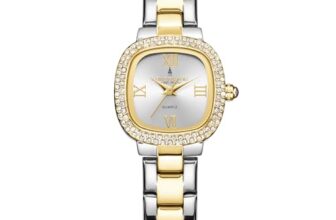 London Fog Ave Maria Collection Analog Watch for Women with Square Dial, Crystal Studded Bezel Roman Numeral Markers and Stainless Steel Strap – LFW20004
