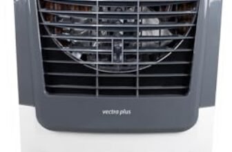 Hindware Smart Appliances Vectra Plus 70L | Desert Air Cooler with Woodwool Pads, Inverter Compatible, Castor wheels and motorized air flow control & High Air Delivery (White & Grey)