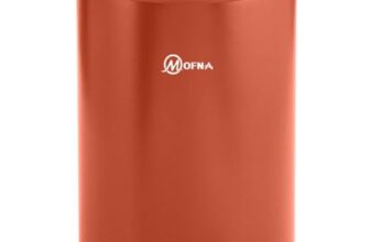 mofna Stainless Steel Swing Type Dustbin – Versatile Trashcan, Wastebin & Recycle Bin for Kitchen, Home, Office – Durable & Stylish (12″x24″ Inch, 50 Liter, Brown)