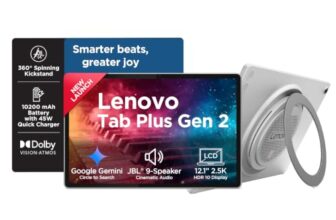 Lenovo Tab Plus Gen 2 with JBL 9-Unit Speaker System | WiFi only | 12.1″ 2.5K Display, 800nits Peak Brightness |8GB RAM + 256GB ROM (Expandable Upto 2TB)| MediaTek Dimensity 7400| 10200mAh | White