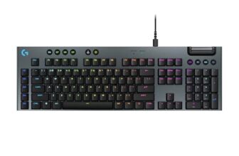 Logitech G915 X Low-Profile Wired Mechanical Gaming Keyboard, Double-Shot PBT Keycaps, Fully Programmable Keys, RGB Lighting, Aluminum Finish, GL Brown Tactile Switches – PC/Mac