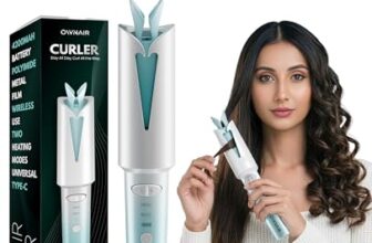 OWNAIR Automatic Hair Curler for Women | Cordless Hair Curler Machine – Dual Modes (Left/Right), 2 Temp Settings (160°C & 190°C), 4200mAh USB-C Rechargeable Iron with 360° Swivel Barrel