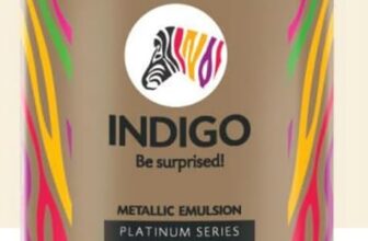 Indigo Metallic Emulsion Platinum Series – Sparkling Metallic Texture Wall Paint | Water-Based | Anti-Fungal & Algae Resistant | Interior & Exterior Use | 4 L Orange Peel