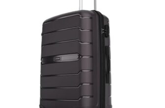 Aristocrat Liberty 8 Wheel Large Size (Check-in) Hard Case Trolley Bag, Lightweight Polypropylene Luggage, 78 CM, Combination Lock, Travel-Friendly, Unisex, 3-Yr Global Warranty, Saddle Brown
