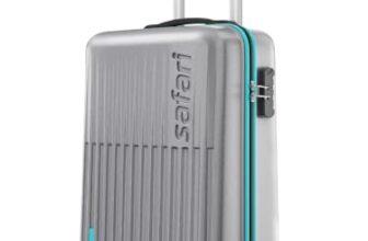 Safari Cabin Astra Neo 8 Wheels 56cm Size Carry-on Trolley Bag, Hard Case Polycarbonate, 360 Degree Wheeling Luggage for Men & Women, Travel Bag, Suitcase for Travel, Silver