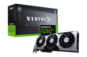 MSI GeForce RTX 5060 Ti 8G Ventus 3X OC Graphics Card – NVIDIA, GDDR7 128-bit Memory, 28Gbps, PCI Express Gen 5 x16 (uses x8), Up to 2617 MHz, Triple Fan Cooling, DisplayPort 2.1b, HDMI 2.1b