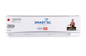 Panasonic 2.5 Ton 3Star,New star rated, Premium WiFi Inverter Smart Split AC(Matter Enabled, AI,Higher Airflow, Crystal Clean, Copper Cond., 8in1 Convertible, 4-Way, PM0.1 Filter,CS/CU-QU30CKYFM,White