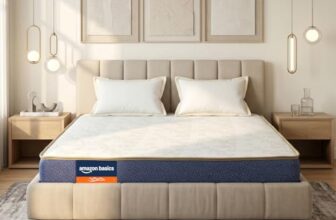 Amazon Basics Dual Sided High Density Foam Mattress | Queen Size Bed Mattress, 5-Inch Thick | Reversible Soft Feel & Medium Firm Sides, Zero Motion Transfer (78x60x5 Inches, Polyester Cover)