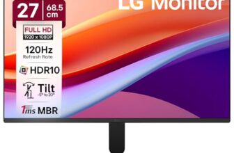 LG 27U411A-BD 68.5 cm (27 Inch) FHD (1920×1080) IPS Monitor, 1ms(MBR), 120Hz, Anti-Glare, sRGB 99%(Typ.), HDR10, 3-Side Virtually Borderless, Reader Mode, Flicker Safe, VGA, HDMI, Slim Stand, Black
