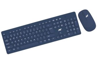 ANT Wireless Keyboard and Mouse, Silent Keyboard Mouse Combo, Full-Sized Colorful Typewriter Keyboard with Round Keycaps, 2.4G Cute Mouse Compatible with PC/Laptop/Compute – Blue
