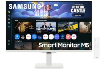 Samsung 27″ M5 Smart Monitor with Smart TV Experience|FHD 1920 x 1080|Screen Mirroring|IPS Panel TV Plus|Speakers|Adaptive Sound|Wi-Fi|HDMI|Bluetooth|LS27FM501EWXXL|White
