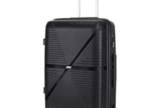 Stony Brook Nasher Miles Axis 65 Cm 24 Inch Polypropylene Hard-Sided 4 Wheels Spinner Check-in Luggage Trolley Bag (Black)