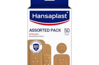 Hansaplast Antiseptic Plasters | Various Shapes & Sizes Bandage | Pack of 50 Units | First Aid kit | Breathable fabric | Home Essential Kit | Antiseptic Wound Pad