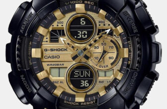 CASIO GA-140GB-1A1DR G-SHOCK Black-Gold Dial Resin Strap Analog-Digital Watch  – For Men