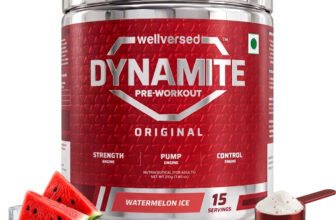 Wellversed Dynamite Pre-Workout (15 servings) | Unleash Explosive Energy Pre Workout(210 g, Watermelon Ice)