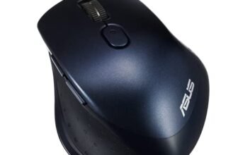 ASUS MW203 Multi-Device Wireless Silent Mouse, 2.4GHz with USB Nano Receiver, 2400 DPI Optical Tracking, 6 Buttons, Compatible with PC/Laptop – Blue (MW203 (Blue))