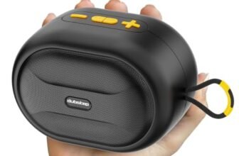 Dubstep Pop 1210 Portable Bluetooth Speaker | 12W Loud Sound, Deep Bass with XBASS, 16 Hrs Playtime, TWS Stereo Pairing, 52mm Driver, Splash-Resistant, Carry Strap (Black)