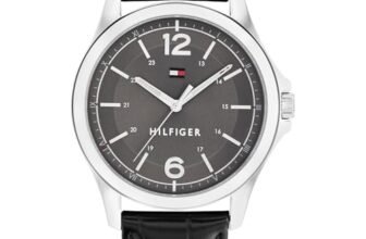 Tommy Hilfiger Analog Grey Dial Leather Strap Watch for Men