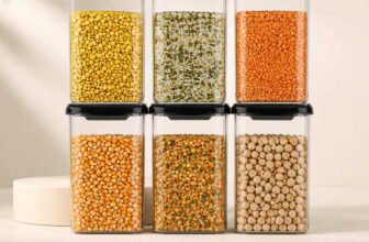 Sentricus Plastic Grocery Container  – 1100 ml(Pack of 6, Black)