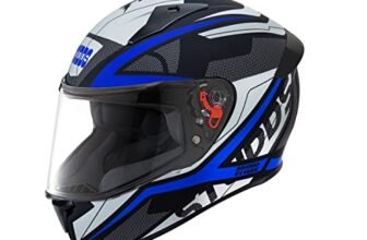 Studds Thunder Full Face Helmet D4 with Clear Visor (Matt Black N1, XL)