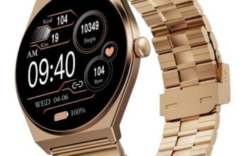 Fire-Boltt Phoenix Nova Smartwatch 1.43” Slim Super AMOLED Display, 466×466 Pixel Always-On Display, Bluetooth Calling, Health Tracker for Men & Women Imperial Gold