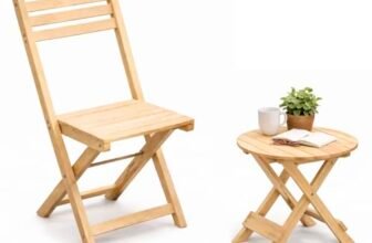 Yo Green Wooden Round Table and Chair Set Premium Solid Wood Furniture with Foldable Design, Weather-Resistant Finish for Indoor & Outdoor Use, Perfect for Home, Patio, and Garden (1 Chair & 1 Table)