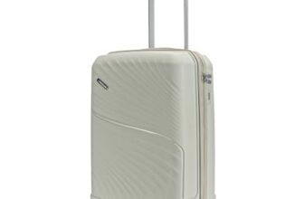 LAttitude By Provogue Meridian Cabin Suitcase 55 cm 20 inch Polypropylene Hard Trolley, 8 Spinner Wheels, 2-Pocket Convipack, Recessed Number Lock, Carry-On for Men & Women Ghost Grey/Limestone Grey