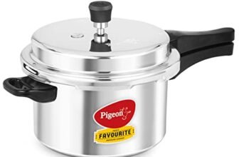 Pigeon By Stovekraft Favourite Induction Base Aluminium Pressure Cooker with Outer Lid, 5 Litres, Silver