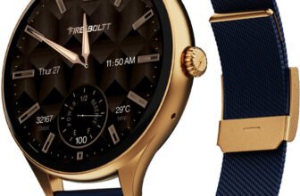 Fire-Boltt Hurricane Air 1.26 Round Display Rotating Crown Metal Body Wireless Charging Smartwatch(Midnight Sapphire Strap, Free Size)