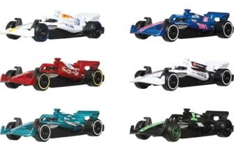 Hot Wheels Formula 1 Toy Cars, Set of 10 1:64 Scale Die-Cast Racecars Representing Each 2025 F1 Racing Team