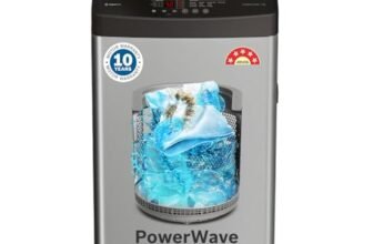 Bosch 7 kg 5 Star Fully Automatic Top Load Washing Machine,PowerWave Wash,Inbuilt Dual Lint Filter, Stainless Steel VarioDrum with 5 fin Pulsator, Water Save, Flex Drain, Dark Grey (WOE70AH0IN)