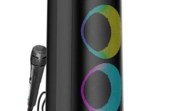 Blaupunkt Newly Launched Rock & Roll 100W Party Speaker with Dual 6.5” woofers, Dual Pool Lightning Mode, Mic/Guitar Input, Bass Boost, TWS, Perfect for Karaoke, Music & Home Parties (R.A.V.E)