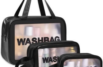 MYSASHOP Travel Wash Bag Pouch | 3 Size Washbag Set for Makeup, Toiletries & More(Black)
