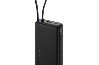 Xiaomi Power Bank 5i 20000mAh 67W Turbo Charging PD 3.0 & PPS|in-Built Cable|12 Layer Protection|Digital Display|Triple Output Ports|Supports Laptop, Tablet, Phone, Earbud (Jet Black)- 2026 Jul Launch