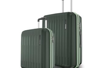 Safari Genius Alley Set of 2 (Cabin + Medium) Trolley Bags Hard Case Polypropylene, 4 Spinner Wheels, 360 Degree Wheeling Luggage, Suitcase for Travel, Trolley Bags for Travel, Deep Forrest